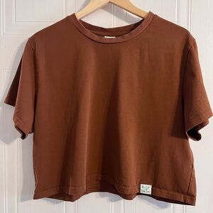 100% COTTON BROWN CROP TOP - SHINY BY NATURE SIZE 3X